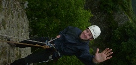 Slate quarries in the lake district are a great sheltered place to do your first abseil.